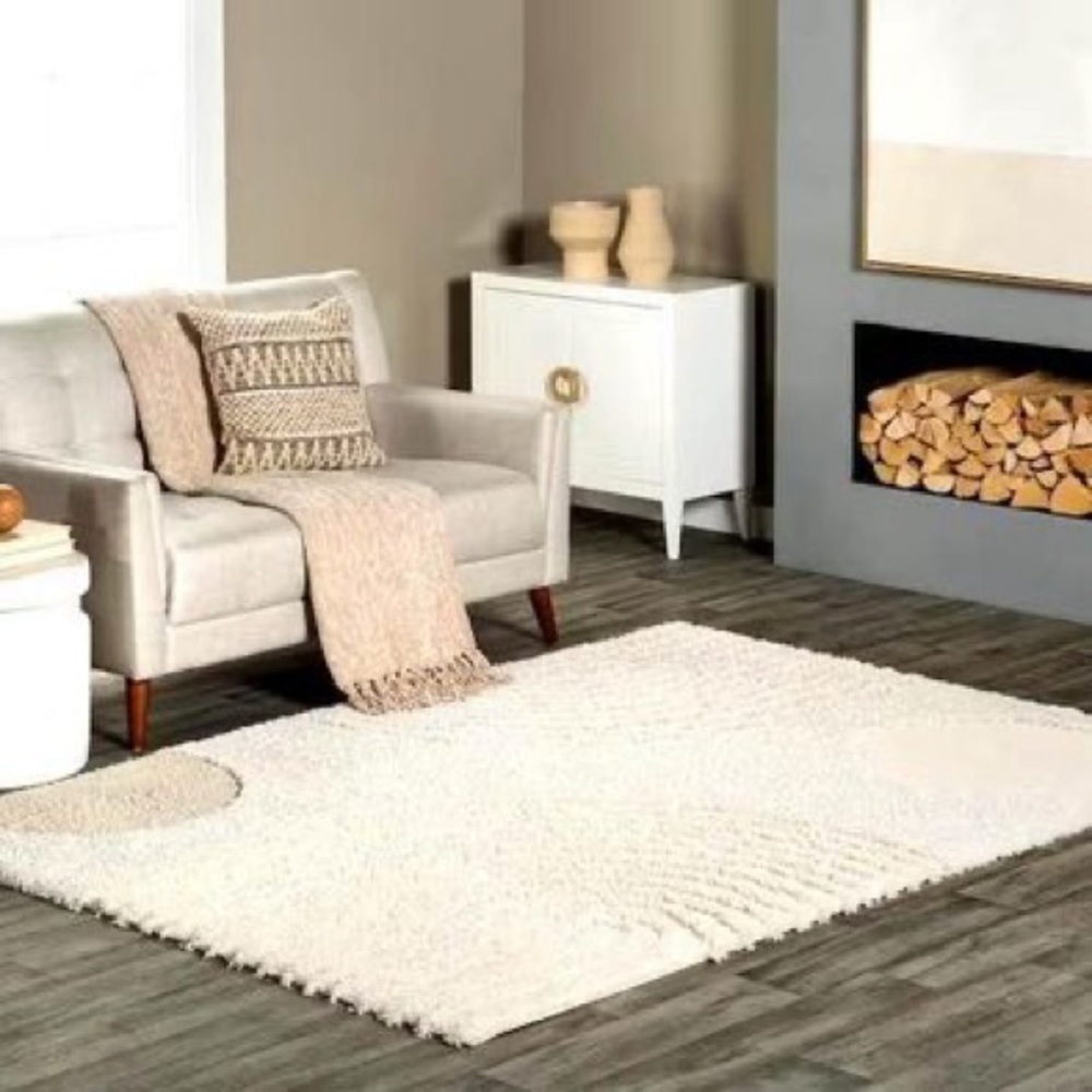Gloria Abstract Shag Beige 5 ft. x 8 ft. Area Rug 
KSCM05A